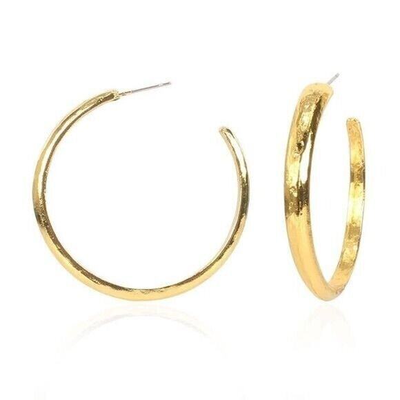 Boho Gold Tone Hoop Dangly Earrings Gypsy Round Oval Ethnic - Picture 1 of 3